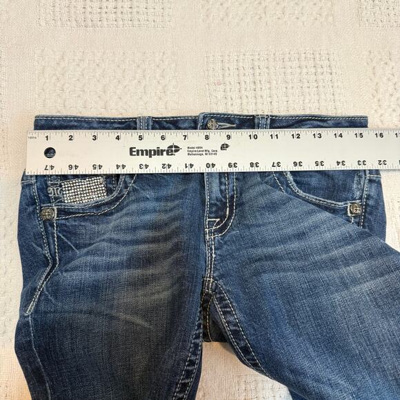 Miss Me 30 low rise bootcut embellished rhinestone jeans J1 2562 - Picture 2 of 14